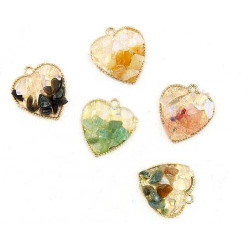 50pcs Summer wind colorful sweet heart charm for earrings bracelet accessories handmade DIY material geometric pendant