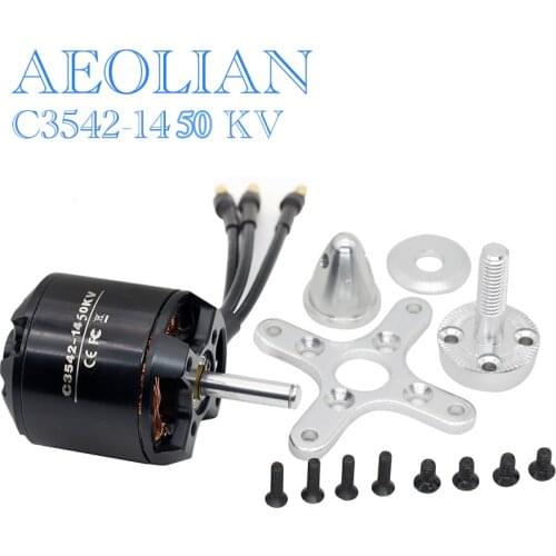 Aeolian C3542 KV1450 Electric RC Outrunner Brushless Motor with Motor Mount Adapter for Airplane RC model
