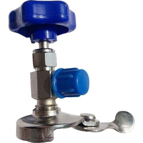 Auto R134a Air Refrigerant AC Can Tap Valve Bottle Opener Tool With Blue Cap AP