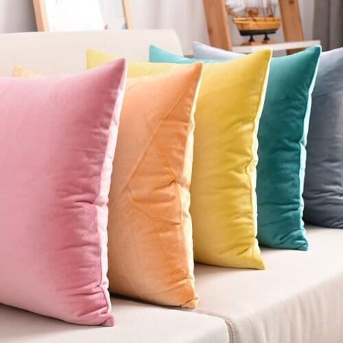Velvet Cushion Cover Pillowcase Solid Color Pillow Case Cojines Decor Sofa Throw Pillows Room Pillow Cover Decorative Wholesale