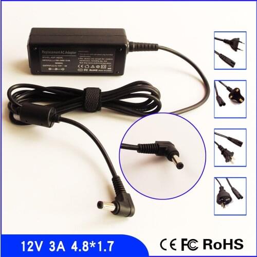 12V 3A Laptop Ac Adapter Charger Power Supply for ASUS Eee PC 904HA 904HG 1000H 1000HA 1000HC 1000HD 1000HE 1000HG 1000HT 1000HV