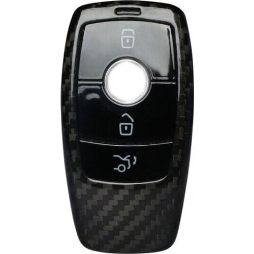Carbon Fiber Car Key Case Shell For Benz E-CLASS E200L E300L Holders Accessories Car Styling