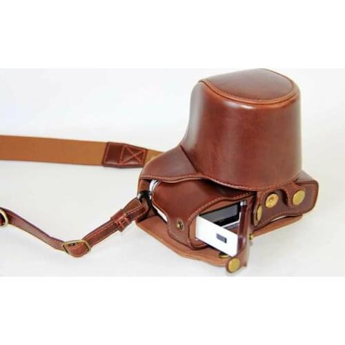 Deluxe Edition PU Leather Camera Case Bag Cover Pouch For Olympus EPL7 E-PL7 14-42mm lens With Bottom Battery Opening