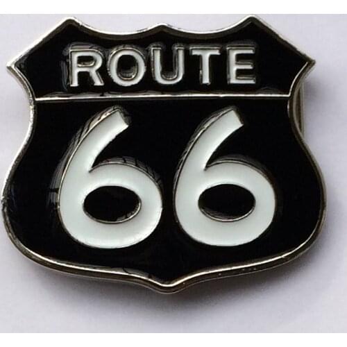 Black Route 66 Belt Buckle