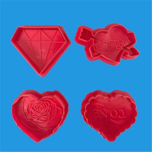 Valentines Day Biscuit Cookie Cutter Rose Love Cake Decorating Mold DIY Baking Moulds Wedding Cake Decoration Bakery Tools