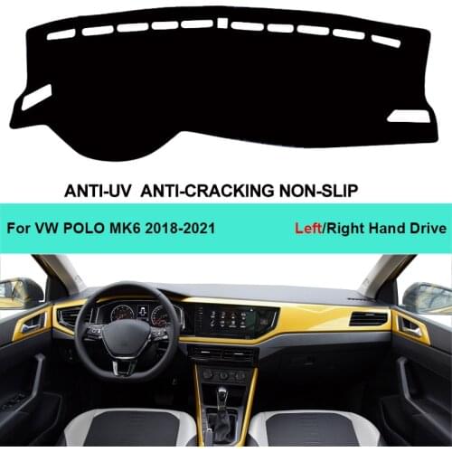 For Volkswagen VW POLO MK6 2018 2019 2020 2021 Center Console Protector Carpet Dash Mat Car Inner Dashboard Cover