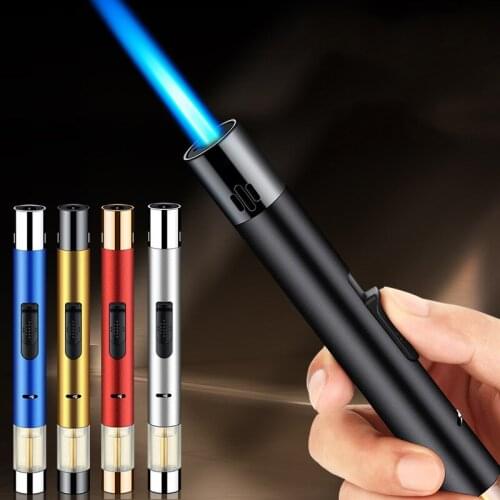 Torch Turbo Lighter Windproof Gas Lighter BBQ Kitchen Cooking Metal Jewelry Welding Smoking Cigarette Lighters Gadgets for Men