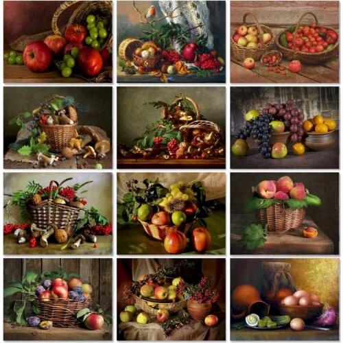 GATYZTORY 60x75cm Frame Painting On Number Adults Fruit Picture By Numbers Acrylic Paint On Canvas For Home Decors Artcraft
