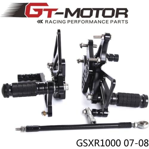 GT Motor - Full CNC Aluminum Motorcycle Adjustable Rearsets Rear Sets Foot Pegs For SUZUKI GSXR1000 2007 2008
