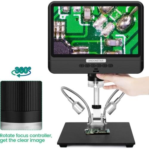 Andonstar 8.5 Inch Microscope 1080P Adjustable LCD Display Microscope For Soldering Industrial Maintenance Optical Instruments
