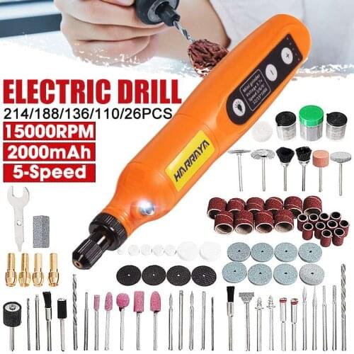 Rotary Tool Accessories DIY Set 5 Speeds Mini Electric Carving Pen USB Rechargeable Grinder Drill for Engraving Sander Polishing