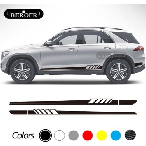 Car Door Side Skirt Stripe Sticker Decal For Mercedes Benz GLE GLK ML Class AMG W164 W166 GLE350 GLE400 GLK350 ML350 Accessories