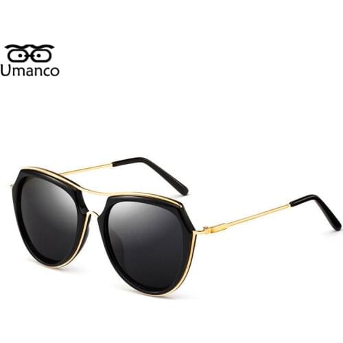 Umanco Retro Metal Sunglasses Women Vintage Fashion Eyewear High Quality Clear Glasses Female Driving/Party/Travel Sunglasses