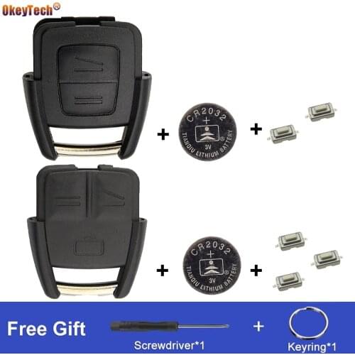 OkeyTech 2/3 Buttons Remote Key Shell Case Cover Fob For VAUXHALL OPEL Vectra Astra Zafira Omega With CR032 Battery And Switchs