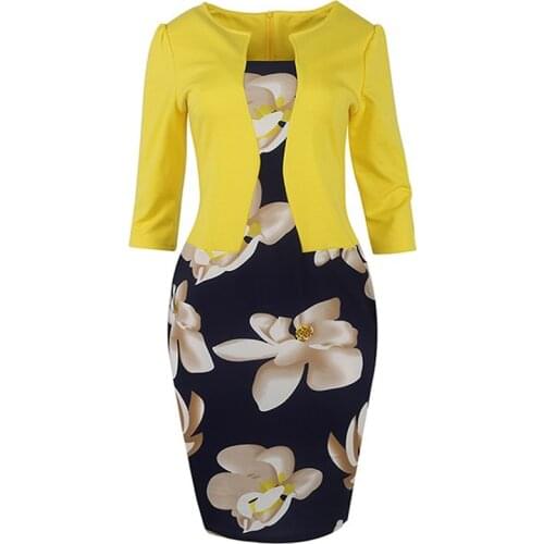 Summer Dress for women Floral Print Pencil Bodycon Casual Office Business Wedding Party Plus Size Work Knee-Length Dresses New