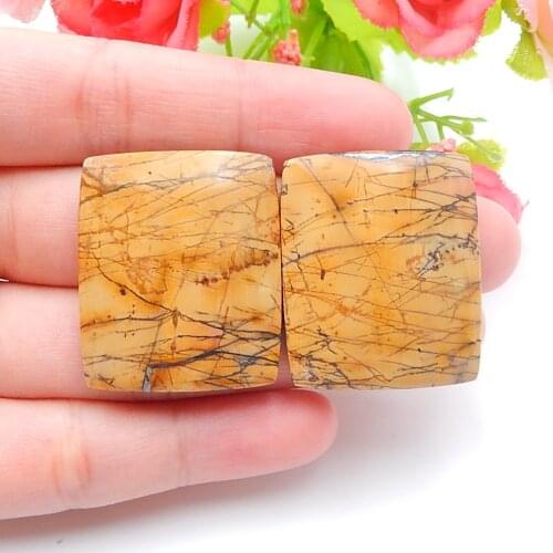 Wholesale Gems,Multi-Color Picasso Jasper Cabochons,Charms Women Earrings Jewelry Birthday Gift Gem Customized 30x25x5mm,14.7g