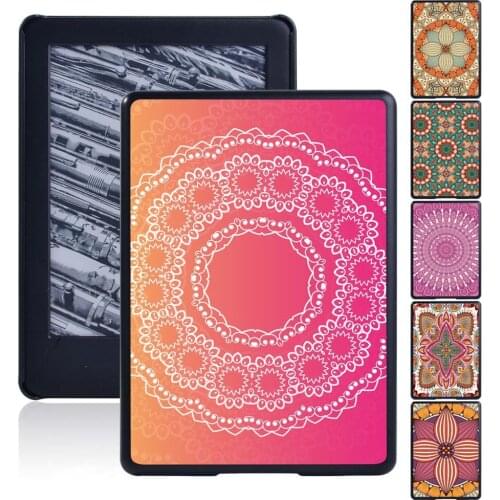 Plastic Tablet Case for Amazon Kindle 10th/8th Paperwhite 1/2/3/4 Mandala Pattern Fashion Hard Back Shell + Free Stylus