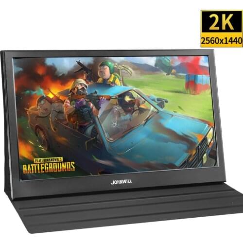 13.3 Inch 2K Portable Monitor for PS4 Wins 7 8 10 Full HD 2560 X 1440 IPS Screen Ultra Thin Display +2 HDMI Interface with Case