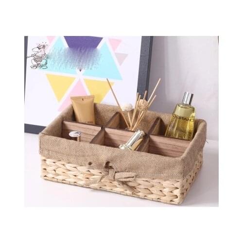 Simple Straw Rectangular Storage Basket Magazine Basket Storage Basket Finishing Basket
