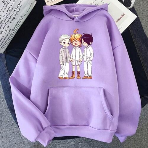The Promised Neverland Anime Hoodie Unisex 7 color Sweatshirt Kawaii Black Oversized Streetwear Long Sleeve Loose Hip Hop Tops