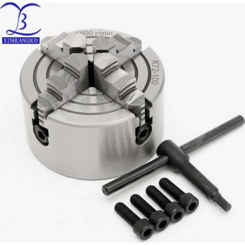 4Jaw Lathe Chuck K72-100mm Independent 4" Chuck Harded Steel CNC Metal Lathe Machining Centermanual lathe/4-Jaw Independent Chu
