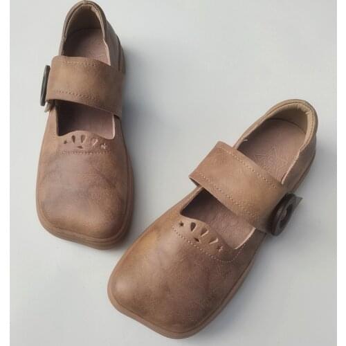 Womens Flat Shoes Shallow Sqsuare toe Platform Shoes 100% Genuine Leather Womens Summer Shoes Casual Sneakers Slip on Loafers