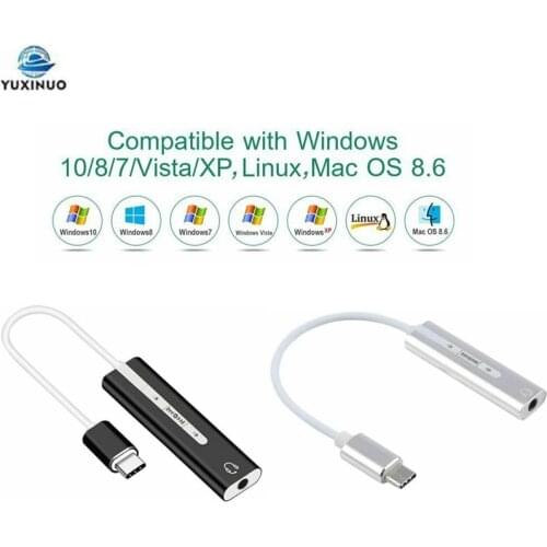 7.1 CH External Type-C Sound Card for Macbook USB-C interface 3.5mm Audio Jack AUX Headphone Mic Adapter HIFI Stereo Sound Card