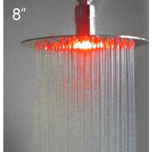 X15310 - Luxury 8 Inch Stainless Steel 3 Colors Led Light Water Saving Shower Head
