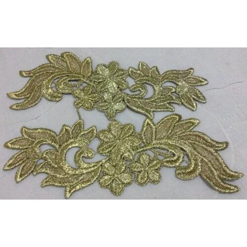 23*7cm gold/coffee thread embroidery applique,nations style garment applique accessories,clothes patches,XERY13577