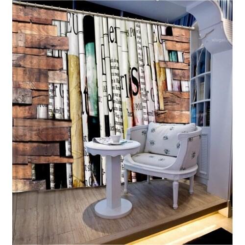 3D Curtain Decoration Window Curtain Retro Brick Character Curtains Living Room Custom Photo Printing Curtains For Bedroom