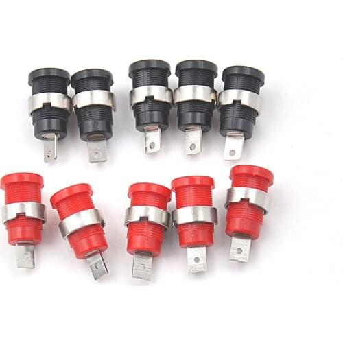 4/10Pcs/lot 4mm Panel Mount Binding Post Connector Banana Female Jack Socket Red And Black Color