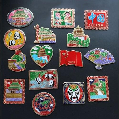 50pcs Chinese style Decor Fancy Fridge Magnet Cloisonne Enamel Refrigerator Sticker Icebox Stick Favors Gifts for small Business