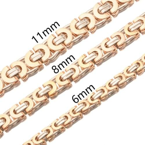6/8/11mm Byzantine Box Link Chain Necklace Or Bracelet For Men Stainless Steel Chain Fashion Men Jewelry Wholesale