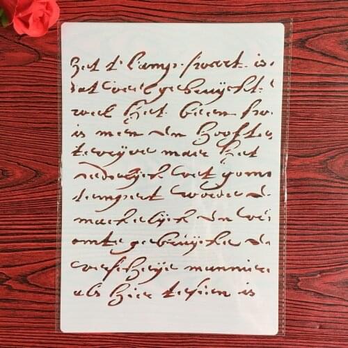 A4 29 *21cm Letter text DIY Stencils Wall Painting Scrapbook Coloring Embossing Album Decorative Paper Card Template,wall