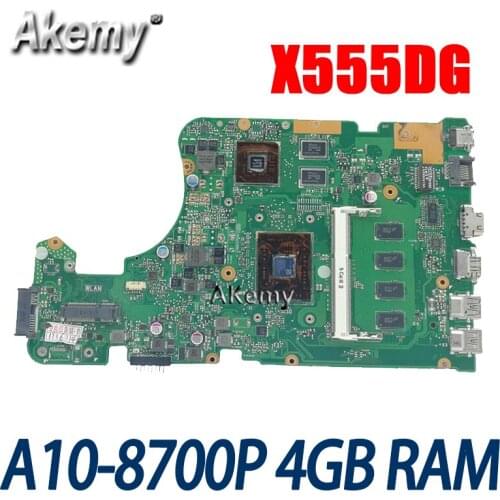 Amazoon with A10-8700P 4GB RAM X555DG Laptop motherboard For Asus X555DG A555D X555D X555Y X555YI Test original mainboard