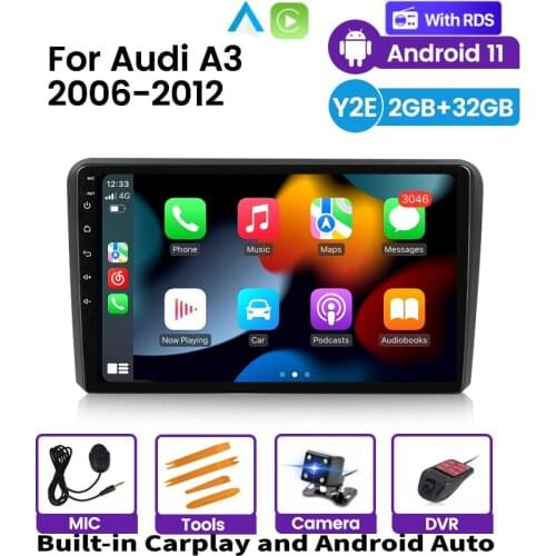 Android 2G+32G Car GPS navigation DVD player For Audi A3 S3 2003-2012 RS3 auto Radio WIFI BT multimedia