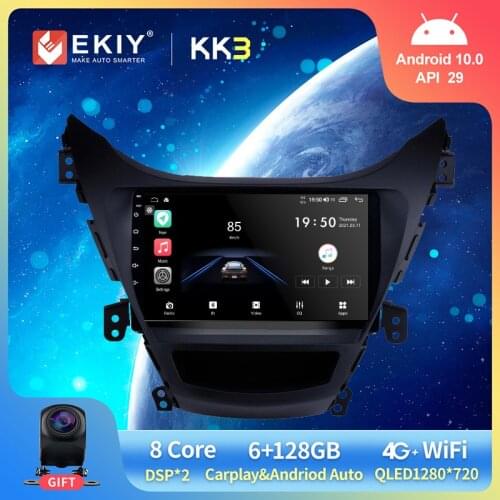 EKIY Android 10 Car Radio Multimedia For Hyundai Elantra 2011-2016 Autoradio Stereo Video DVD Player GPS Navigation Head Unit