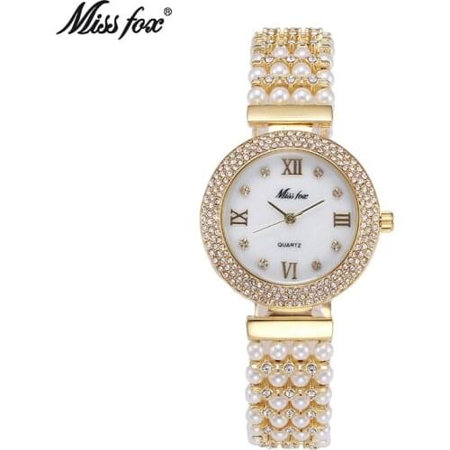 Reloj fashion women watch with diamond gold watch ladies top luxury brand ladies jewelry bracelet watch relogio feminino pearl