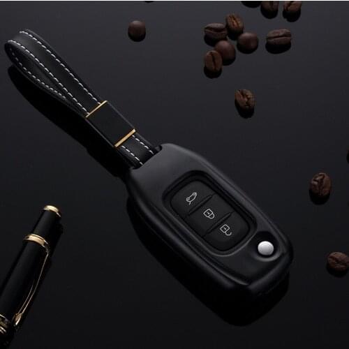 Aluminum Alloy Car Flip Key Case Remote Cover Shell For Renault Koleos Kadjar 3 Buttons Folding Keys Car Styling