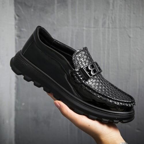 Cimim mens designer mens casual shoes leather mens casual shoes sports shoes driving shoes mens flat shoes high quality37-44