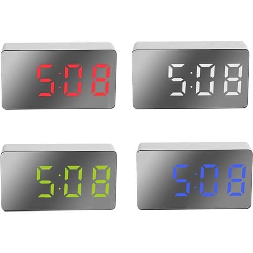 Home Decor LED Mirror Clock Electronic Mini Digital Alarm Clock Table Office Desk Despertador Office Electronic