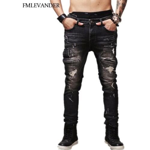 2020 New Fashion Men Jeans European High Street Motorcycle Biker Jeans Men Hip Hop Jeans Men