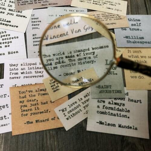 19Pcs Phrase Label Junk Journal Ephemera Vintage Stickers Retro Album Tim Holtz Style Life Motto Stickers Scrapbooking Material
