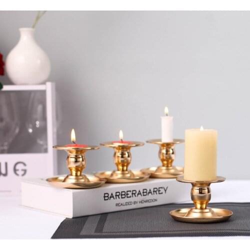 IMUWEN Europe Metal Candle Holders Gold Candlestick Fashion Candle Stand Exquisite Candlesticks Delicate Table Home Decor
