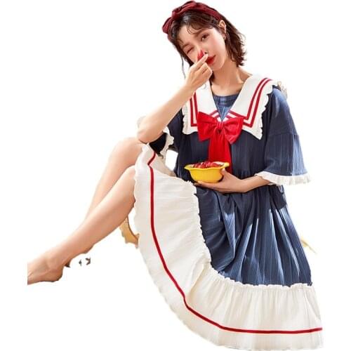 Young Girl Full Cotton Nightdress Long Sleeve Autumn Winter Nightgowns & Sleepshirts Women Sleepwear Princess Style Outwear