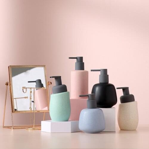 Nordic Style Portable Ceramic Soap Bottle Home Hotel Barhroom Shampoo Shower Gel Handwashing Fluid Dispenser Press The Bubbler