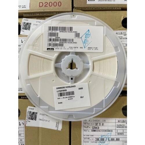 GRM0225C1E220JDAED GRM30 COG 220J 25V 01005 22P Chip capacitors CAP CER 22PF 25V C0G/NP0 01005 22 pF ±5% 25V ceramic capacitor