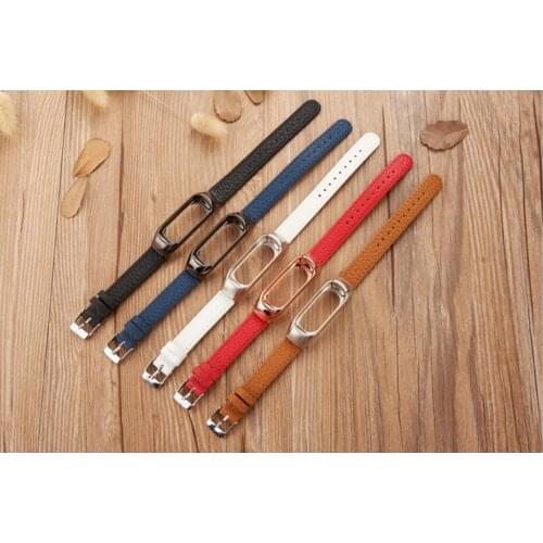 Leather Strap for Miband 4 3 band Genuine leather wrist band For Xiaomi Mi Band 5 Replacement smart watch band