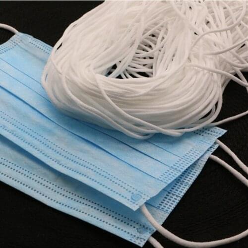 250/500/1000 meter/lot 3mm DIY make Face Masks Elastic Band Mask ear strap Round Rope Rubber String Ear Cord adjuster Accessorie