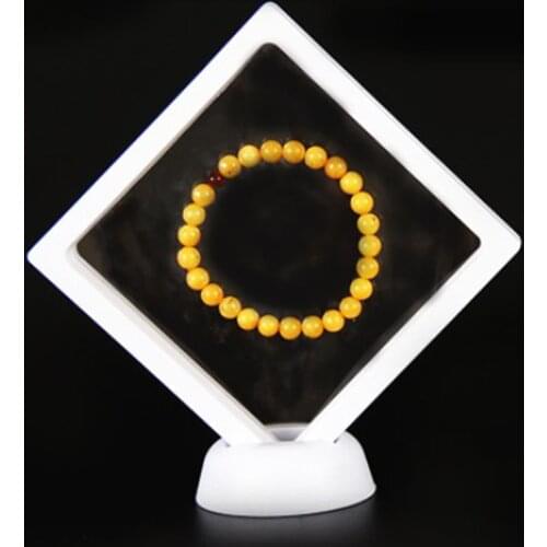 Challenge Coin 3D Display Stand Box Jewelry Specimen Show Case Double Sided Floating Display Frame 11x11cm